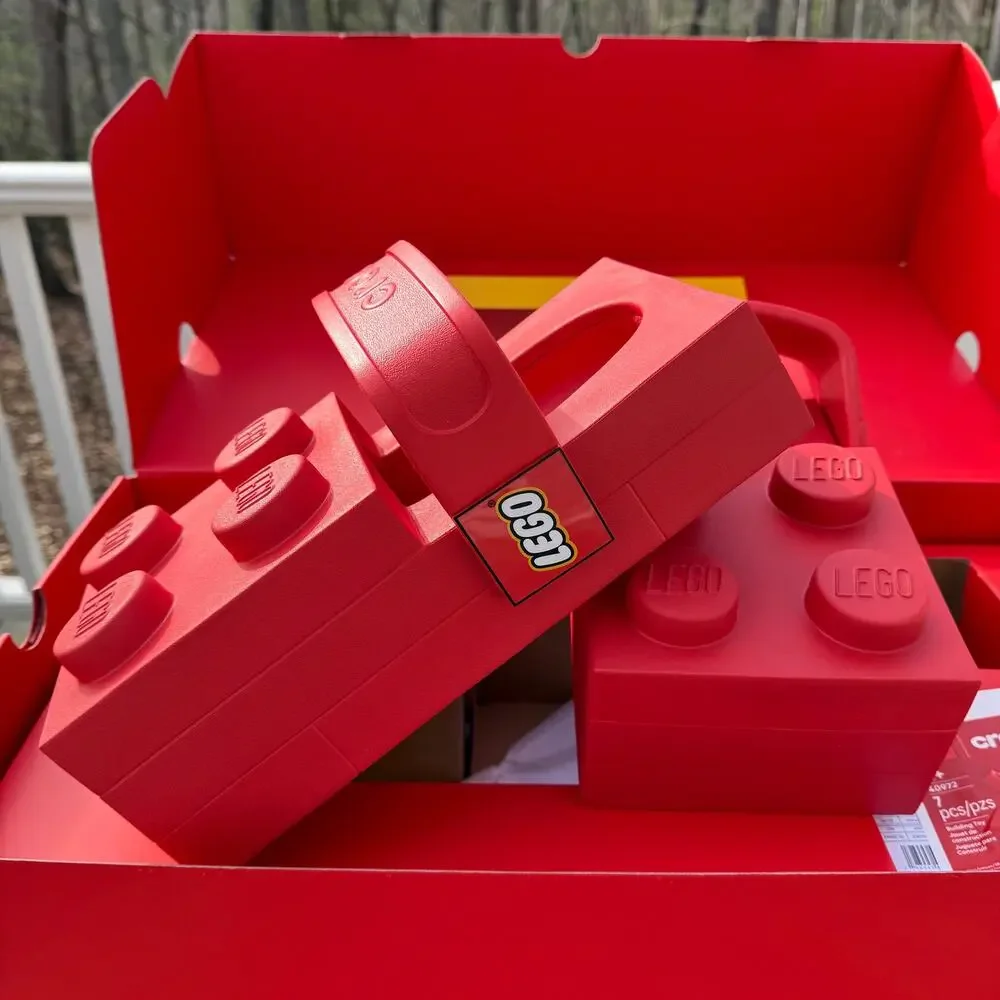LEGO x Crocs Slides Red M6 W8 NWT Limited Edition Brick Sandals